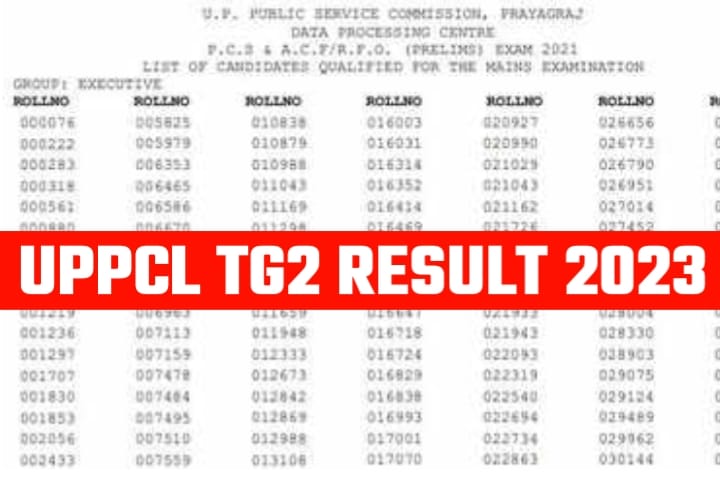 UPPCL TG2 Result 2023