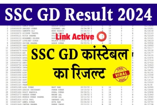 SSC GD Result 2024 Declared With Cut Off Marks, Constable Merit List PDF Download Now