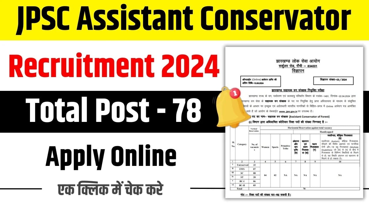 JPSC Assistant Conservator Recruitment 2024